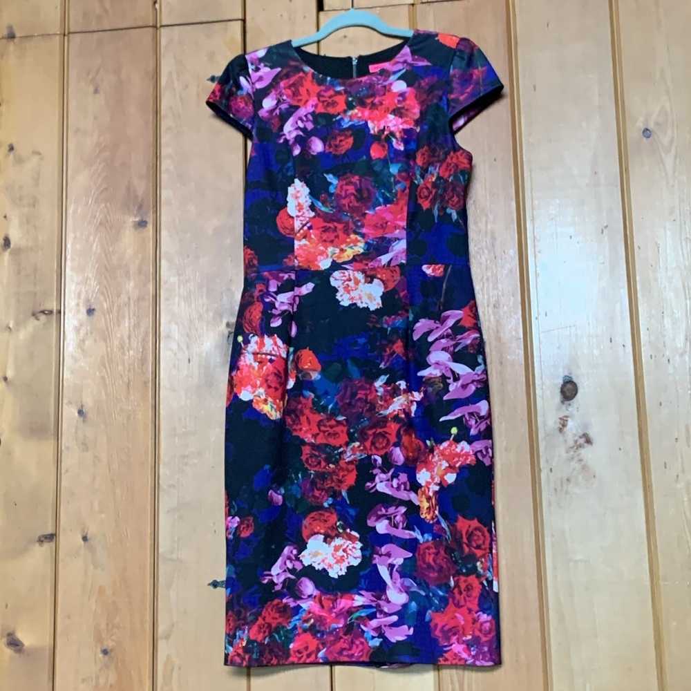 Betsey Johnson floral Black A Line dress size 12